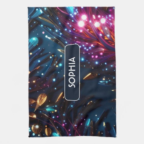Electric Floral Colorful Personalized Pattern Kitchen Towel