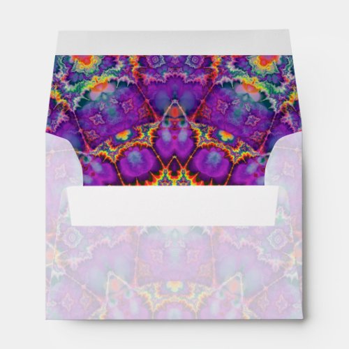 Electric Flower Purple Rainbow Kaleidoscope Art Envelope