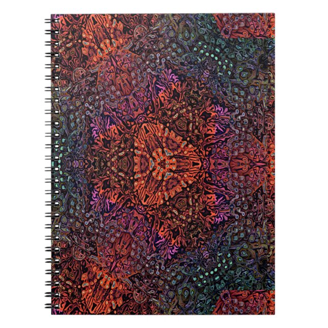 Electric Fractal Kaleidoscope Abstract Design Notebook (Front)
