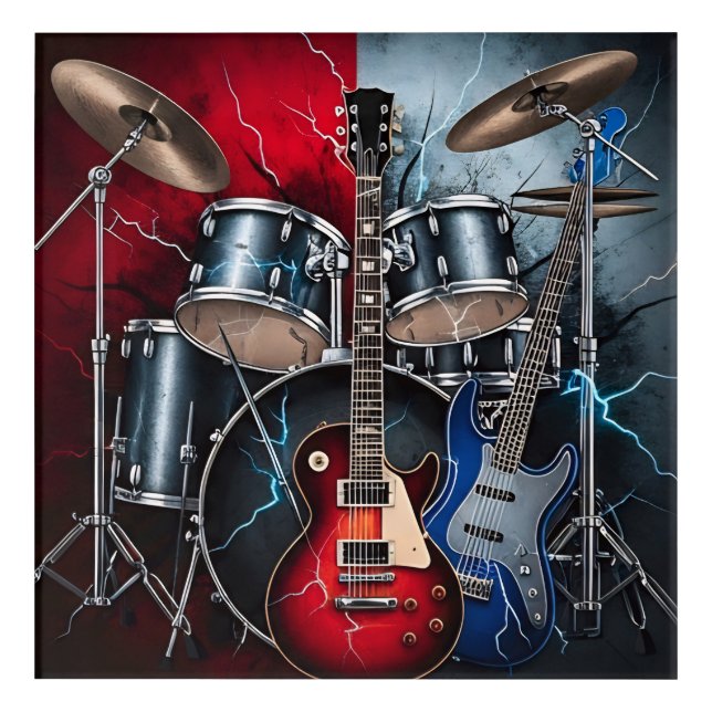 Electric Fury of Rock Acrylic Print (Front)