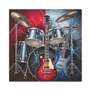 Electric Fury of Rock Metal Print