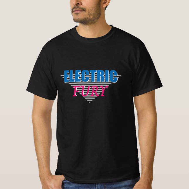 Electric Fury Synthwave Neon T-Shirt (Front)