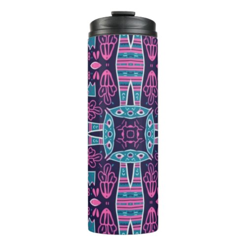 Electric Geometrics  Doodle Design Travel Tumbler Thermal Tumbler