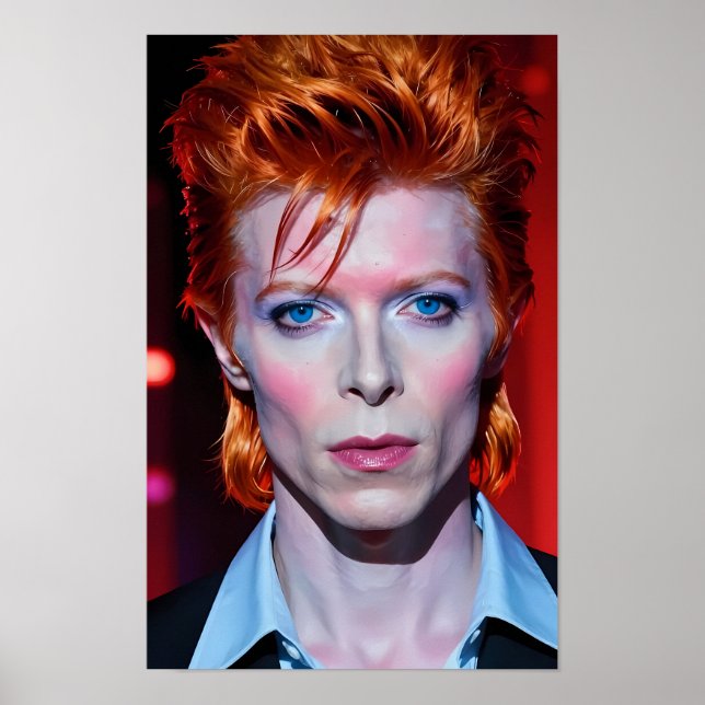 Electric Glam Gaze in Crimson Light Poster (Front)