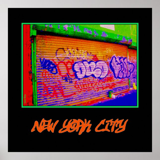 'Electric Graffiti Gates' New York Poster (Front)