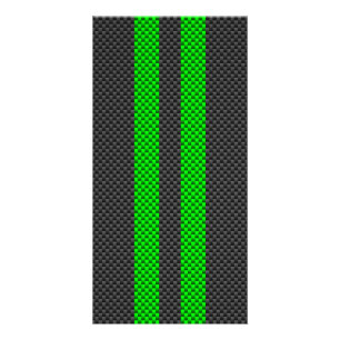 Electric Green Carbon Fiber Style Racing Stripes Card