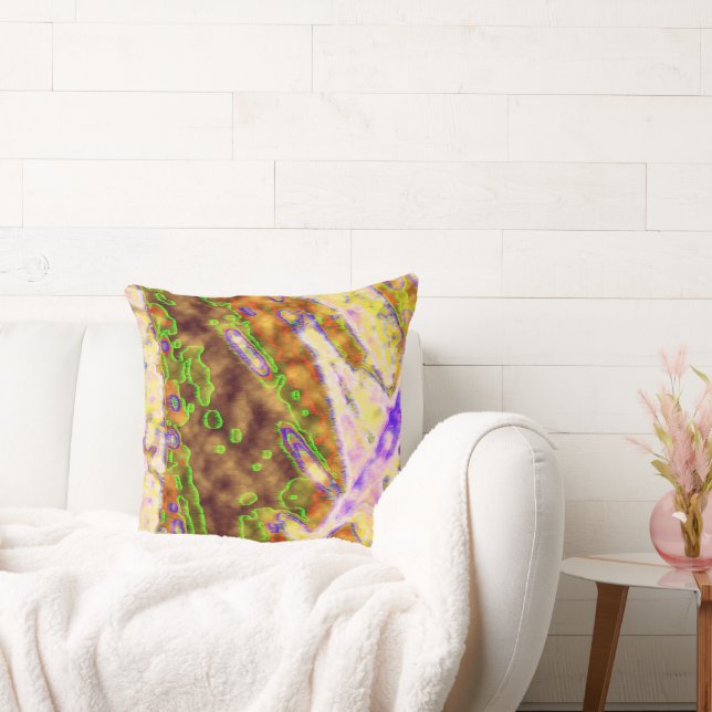 Electric Green Organic Throw Pillow (Couch)