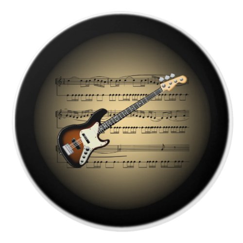 Electric Guitar 3_D Gold Globe  Sheet Music    Ceramic Knob