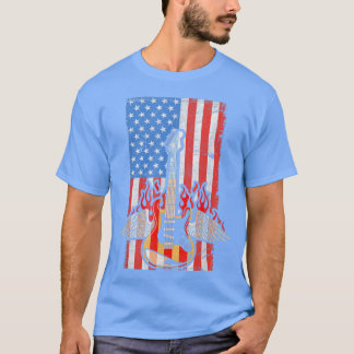 Electric Guitar 4th of July American Flag USA Coun T-Shirt