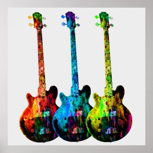 Electric Guitar Abstract  Poster