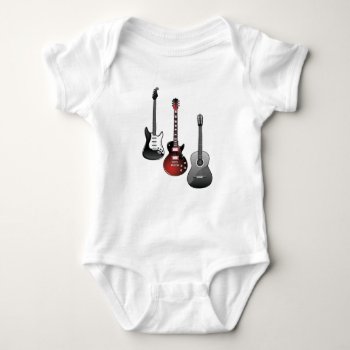 Electric Guitar  Acoustic Guitar Baby Bodysuit by storechichi at Zazzle
