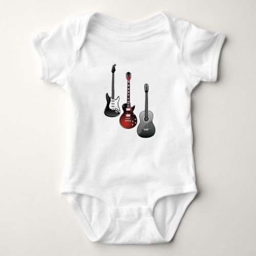 electric guitar acoustic guitar baby bodysuit