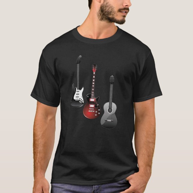 electric guitar, acoustic guitar T-Shirt (Front)