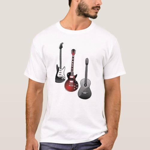 electric guitar acoustic guitar T_Shirt