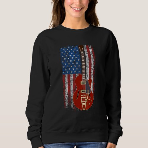 Electric Guitar American Flag Sweatshirt