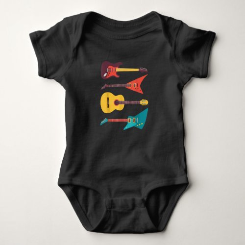 Electric Guitar And Acoustic Guitar Musician Gift Baby Bodysuit