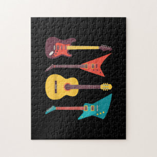 Electric Guitar And Acoustic Guitar Musician Gift Jigsaw Puzzle