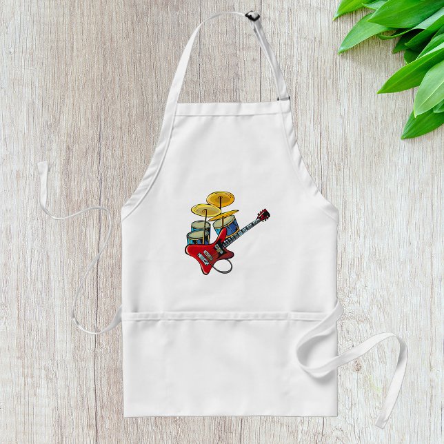 Electric Guitar And Drums Adult Apron (Creator Uploaded)