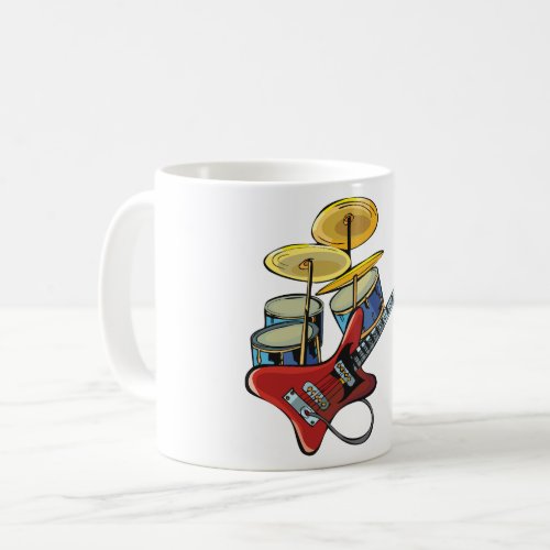 Electric Guitar And Drums Coffee Mug