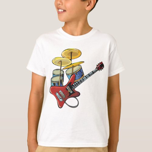 Electric Guitar And Drums T_Shirt