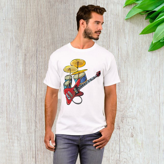 Electric Guitar And Drums T-Shirt (Creator Uploaded)