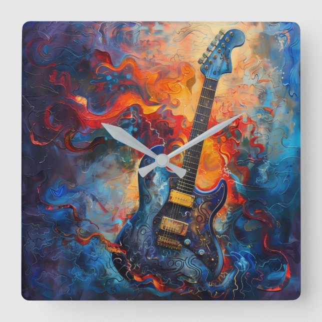 Electric Guitar Art Wall Clock (Front)