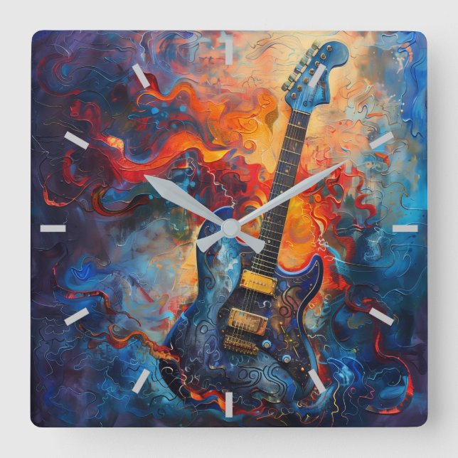 Electric Guitar Art Wall Clock (Front)