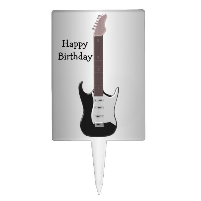 Electric Guitar Birthday Cake Topper (Front)