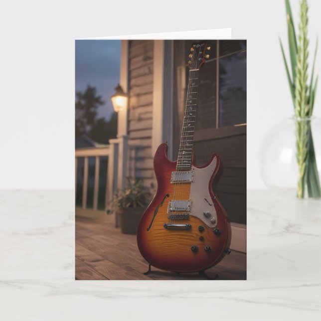Electric Guitar Birthday Card (Front)