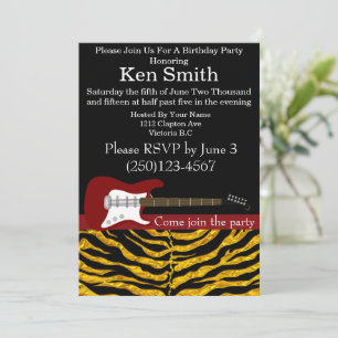 Electric Guitar Birthday Invitation #4