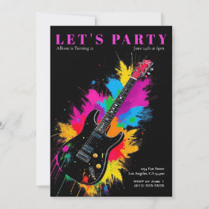 Electric Guitar Birthday Party Invitation