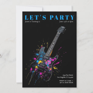 Electric Guitar Birthday Party Invitation