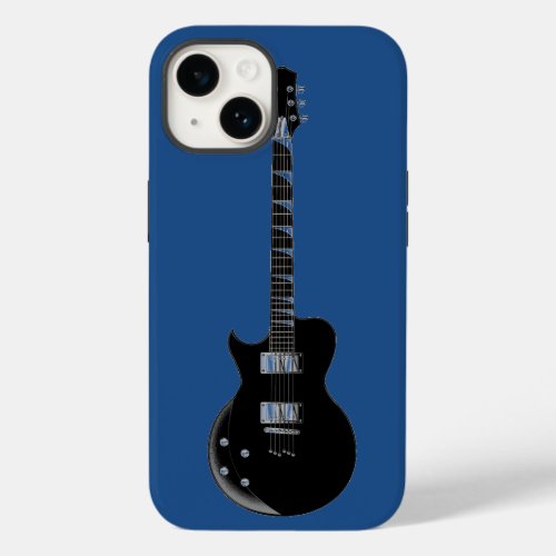 Electric Guitar Blue Black Pop Art Case_Mate iPhone 14 Case