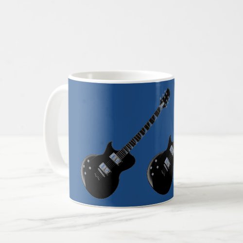 Electric Guitar Blue Black Pop Art Coffee Mug