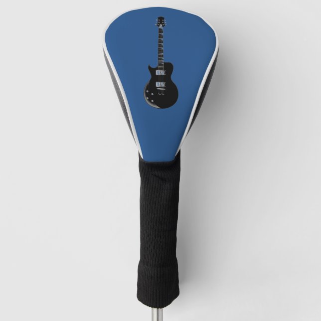 Electric Guitar Blue Black Pop Art Golf Head Cover (Front)