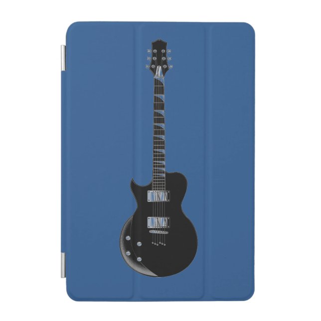 Electric Guitar Blue Black Pop Art iPad Mini Cover (Front)