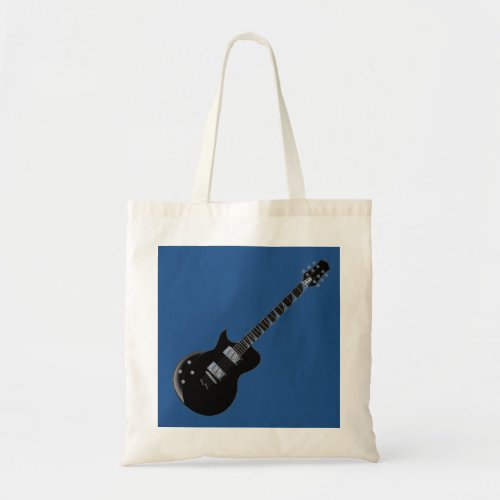 Electric Guitar Blue Black Pop Art Tote Bag