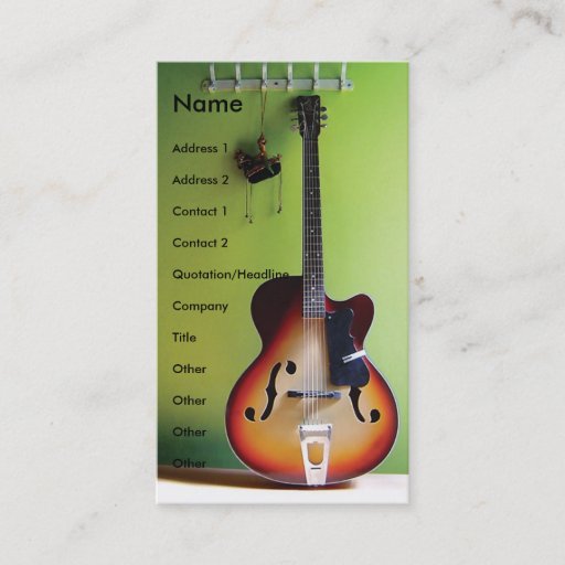 Customizable Electric Guitar Business Card
