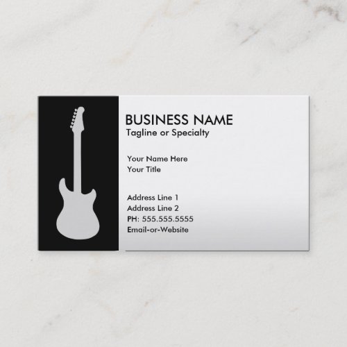 electric guitar business card templates