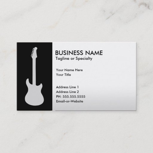Customizable electric guitar business card templates