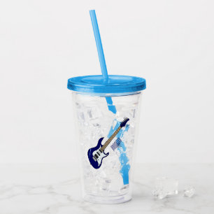 Electric guitar cartoon illustration acrylic tumbler