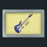 Electric guitar cartoon illustration belt buckle<br><div class="desc">Electric guitar cartoon illustration</div>