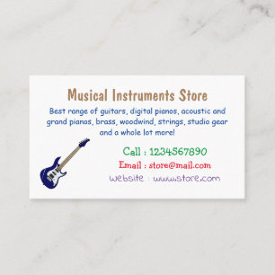Electric guitar cartoon illustration business card