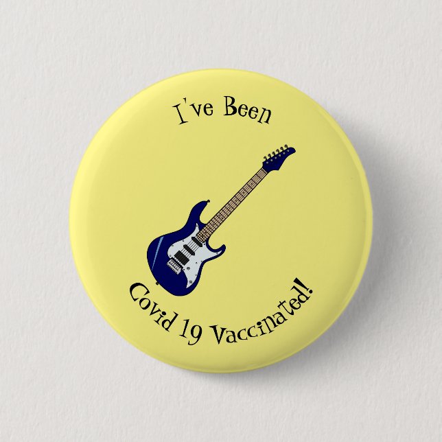 Electric guitar cartoon illustration button (Front)
