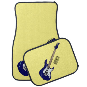 Electric guitar cartoon illustration car floor mat