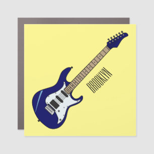 Electric guitar cartoon illustration car magnet