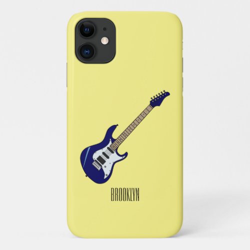 Electric guitar cartoon illustration iPhone 11 case