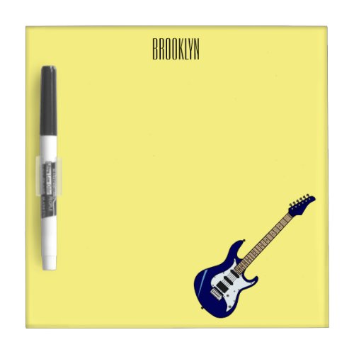 Electric guitar cartoon illustration dry erase board