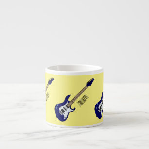 Electric guitar cartoon illustration espresso cup