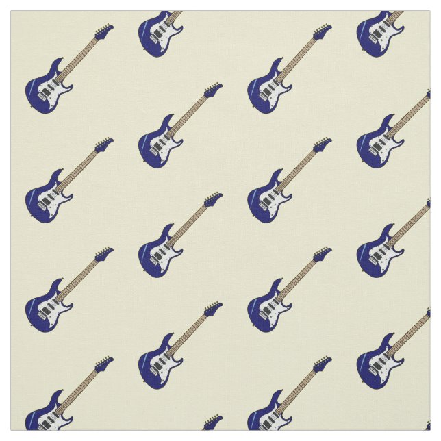 Electric guitar cartoon illustration fabric (Swatch)